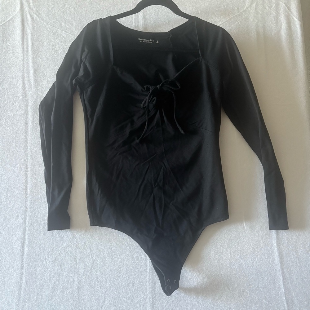 Abercrombie & Fitch Black Long Sleeve Bodysuit L